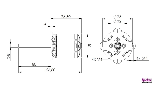 10109215 BL-Motor Hacker A60-6M V4 28P Glider kv240